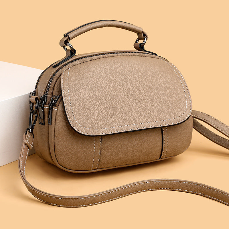 Black small round shoulder crossbody bag for women