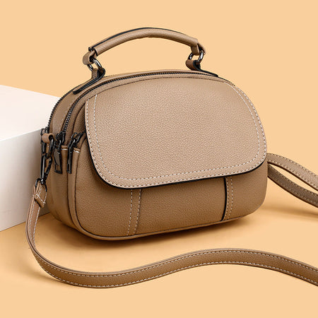Black small round shoulder crossbody bag for women