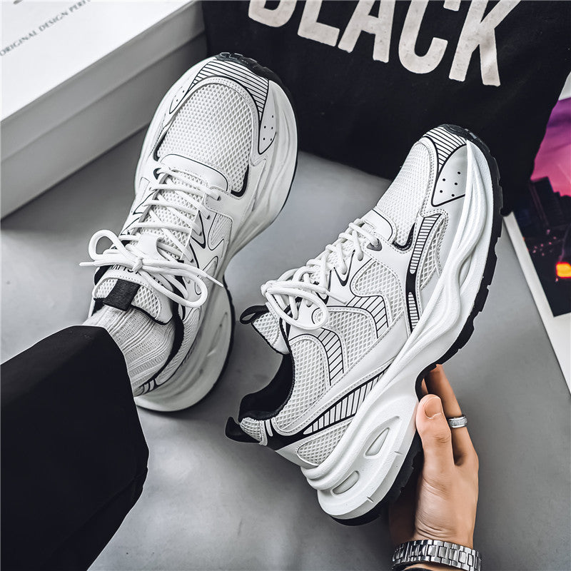 Men’s Mesh Sneakers – Thick Sole Height Increasing Casual Shoes