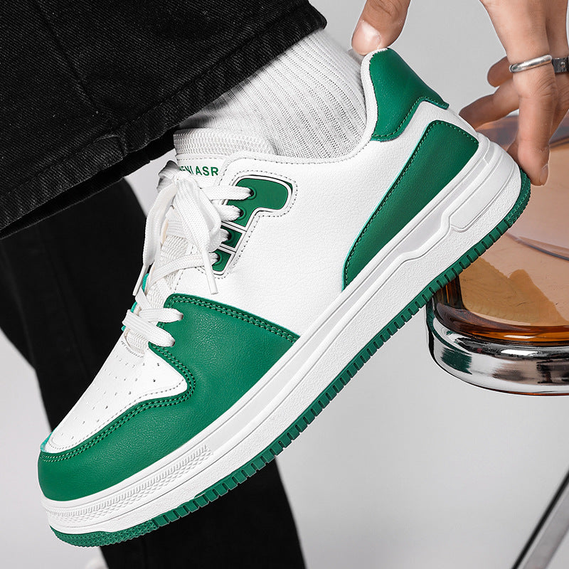 Men’s Leather Low-Top Sneakers – Casual Outdoor Sports Shoes