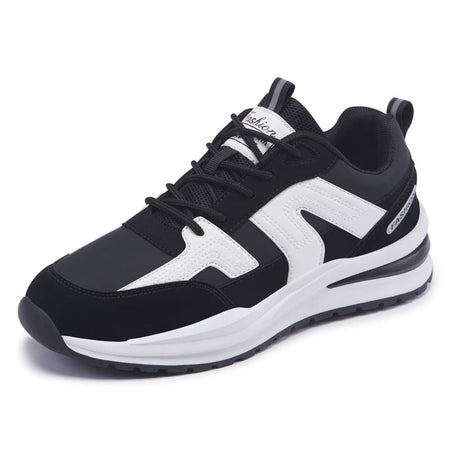 Men’s Contrast Platform Sneakers – Low-Top Casual Lace-Up Shoes