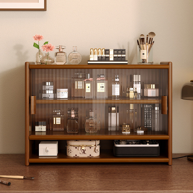 Solid Wood Luxury Cosmetics Storage Display Box — walnut