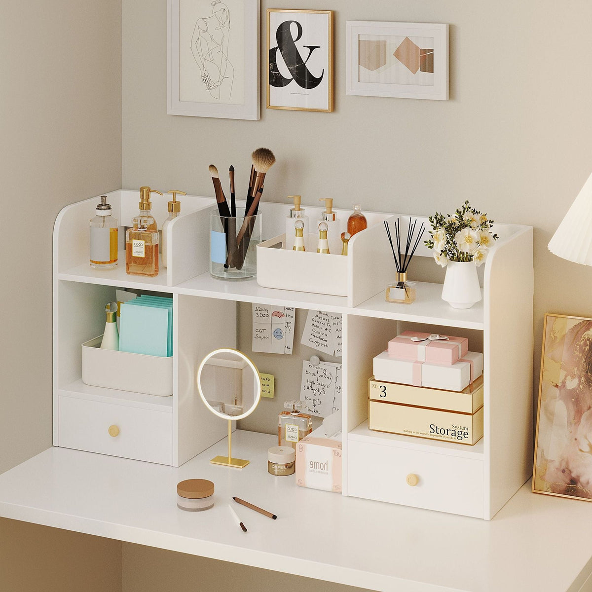 Simple Desktop Office Bookshelf Storage Rack — wood