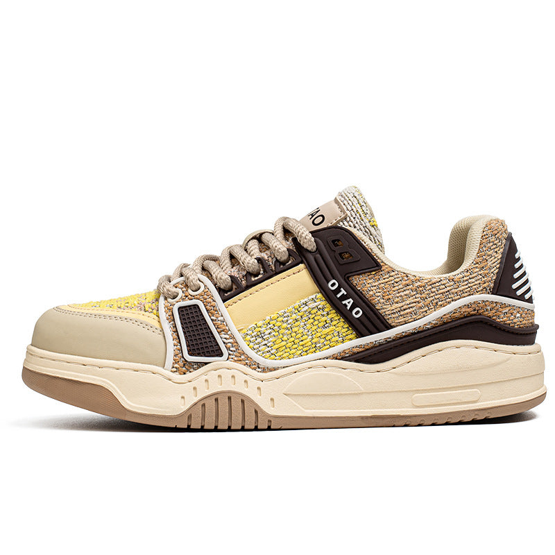 Men’s Korean Style Flat Sneakers – Thick Sole Casual Sports Shoes