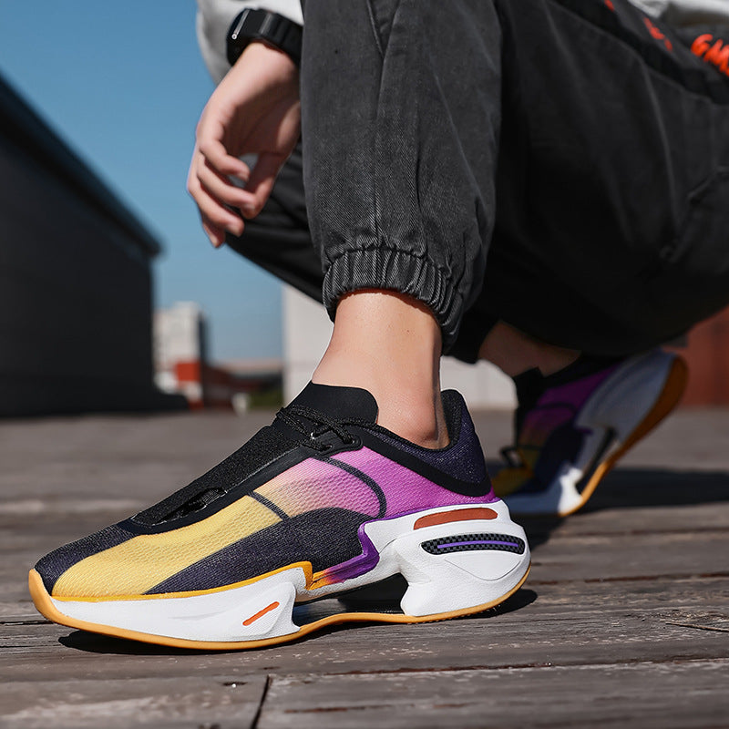 Couple Thick Sole Sneakers – Color Block Casual Sports Shoes