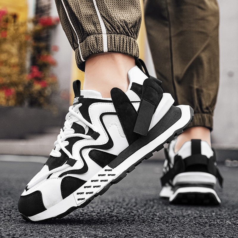 Men’s Korean Style Mesh Sneakers – Low-Top Casual Dad Shoes