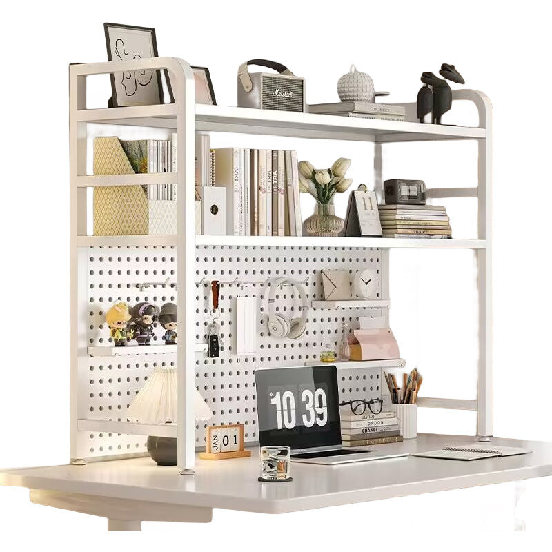 Metal Pegboard Desktop Bookshelf Storage Display Shelf