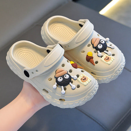 Khaki girls summer sandals with comfortable and breathable design for outdoor wear