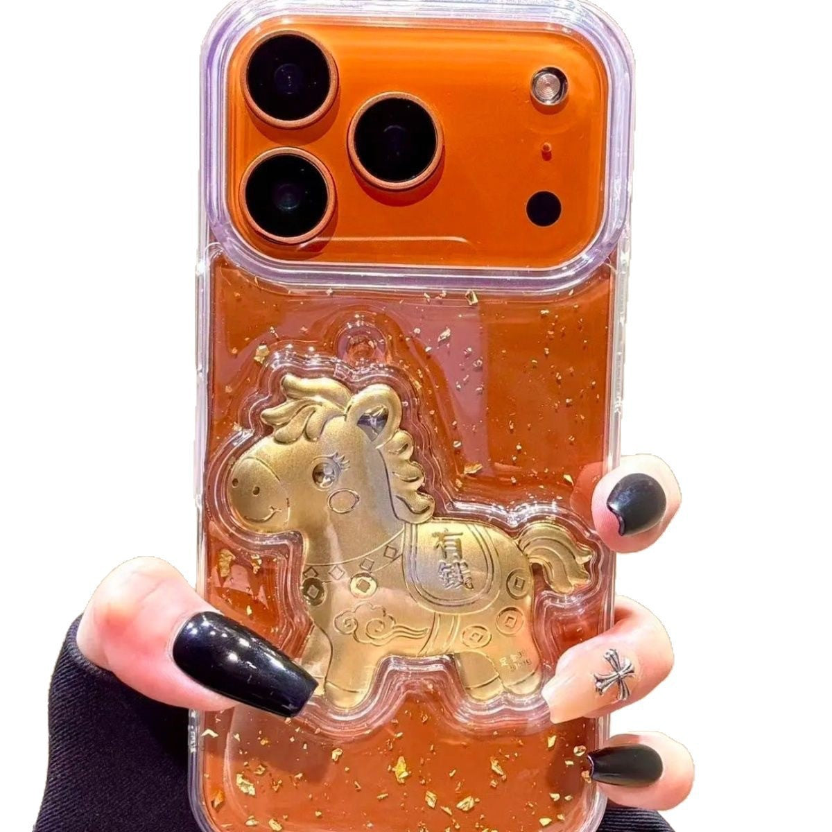 Gold Foil iPhone Case – Clear Protective Cover – Gold foil glue for iPhone17Promax