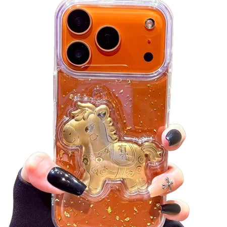Gold Foil iPhone Case – Clear Protective Cover – Gold foil glue for iPhone17Promax
