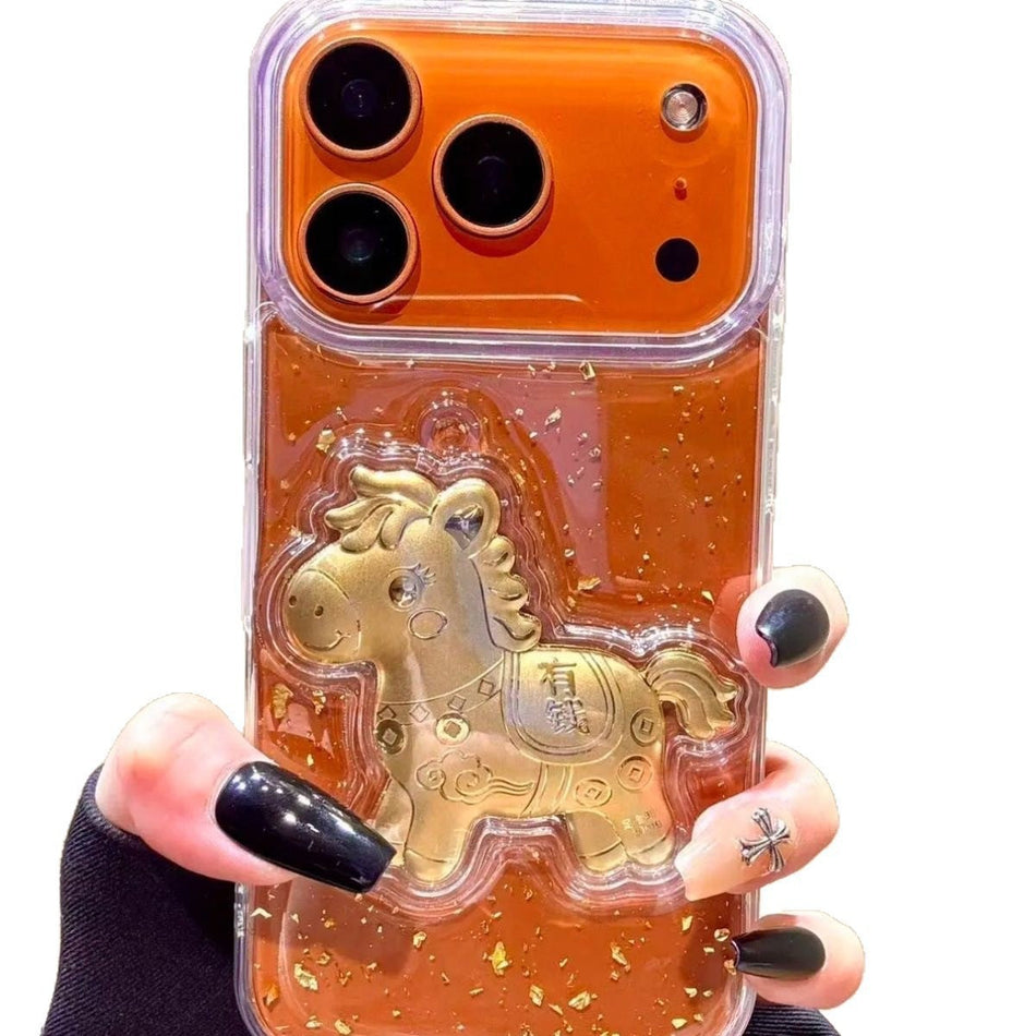 Gold Foil iPhone Case – Clear Protective Cover – Gold foil glue for iPhone17Promax