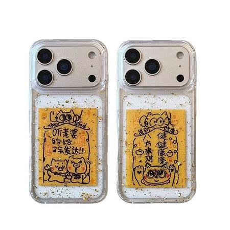 Gold Foil Wealth iPhone Case – Drop-Resistant Clear Cover for iPhone17promax