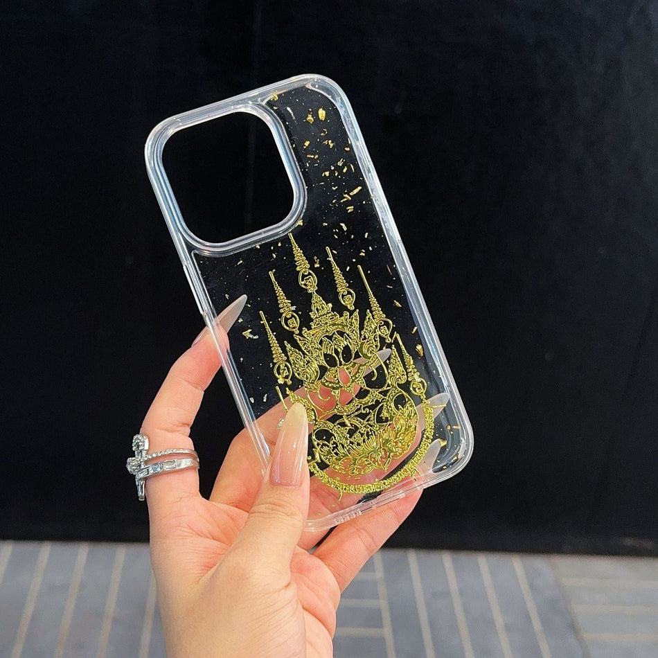 Gold Foil Buddha iPhone Case – Transparent Protective Cover