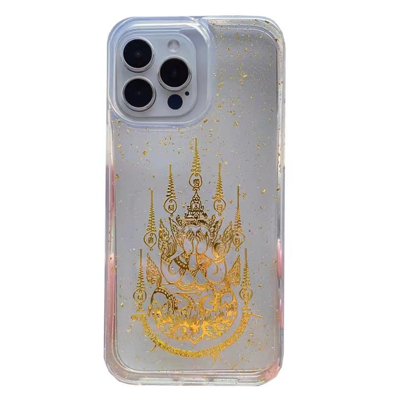 Gold Foil Buddha iPhone Case – Transparent Protective Cover – My face buddha for iPhone17promax
