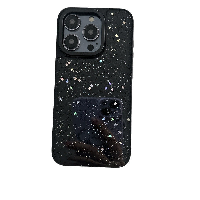 Glitter Star Silicone iPhone Case – Soft Clear Cover – Star glitter for iPhone17promax