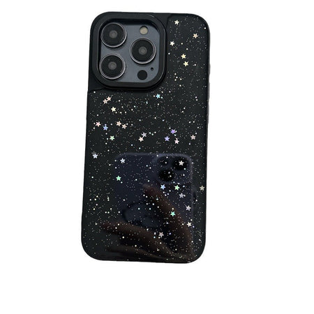 Glitter Star Silicone iPhone Case – Soft Clear Cover – Star glitter for iPhone17promax