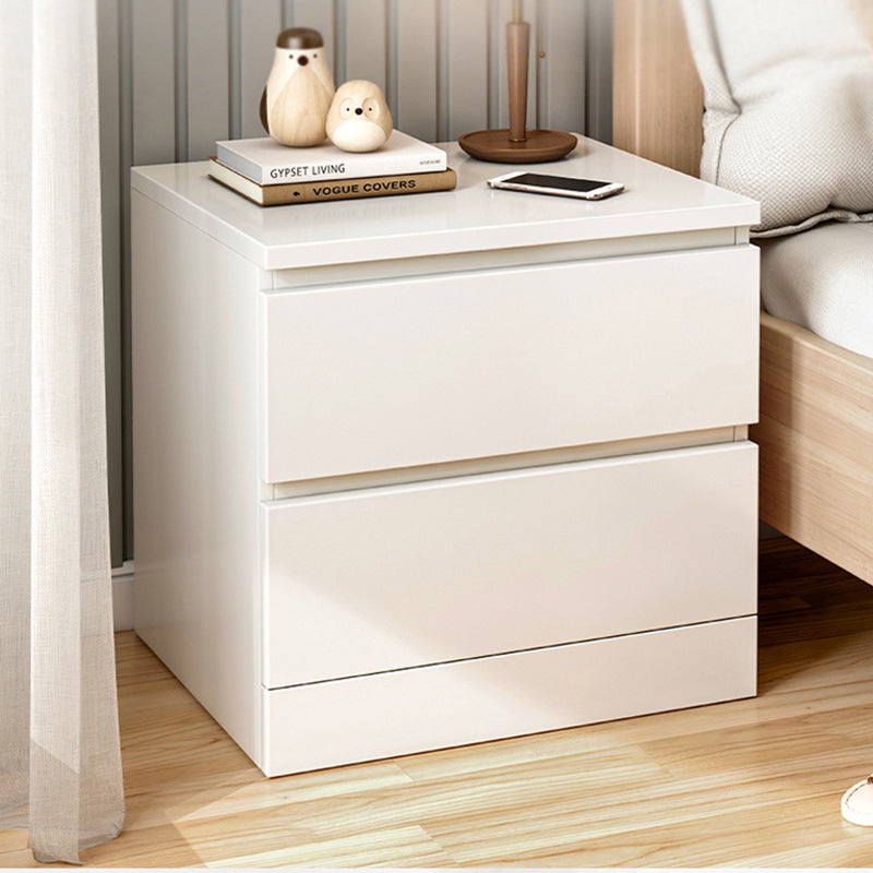 Modern Minimalist White Bedside Storage Cabinet — white