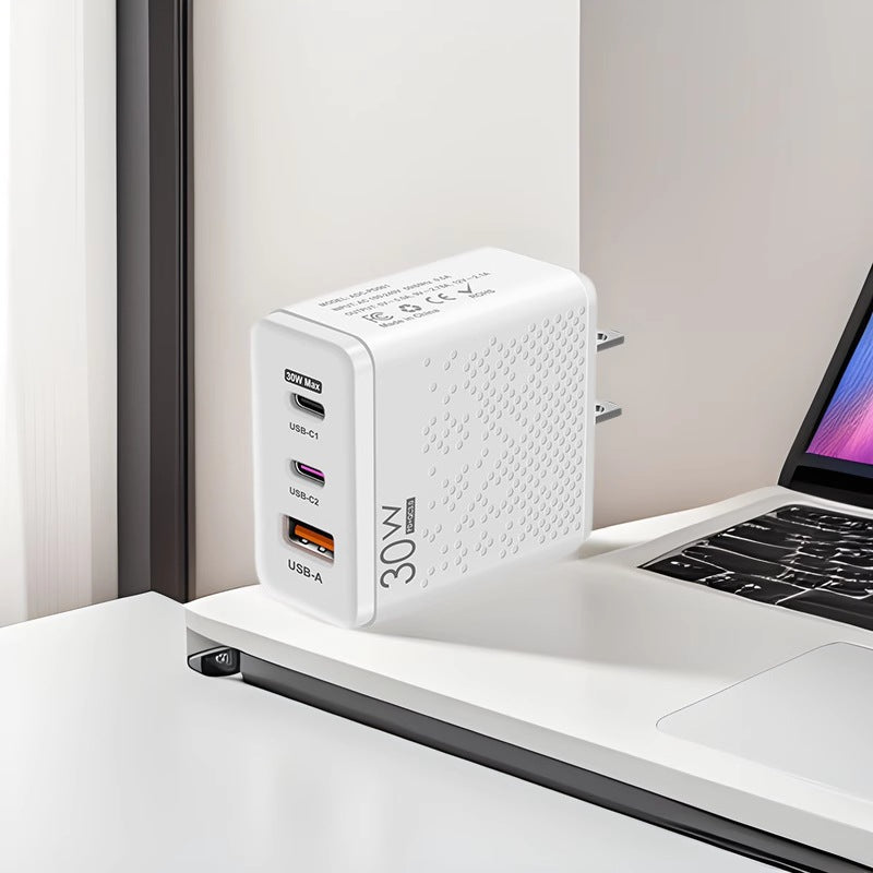 30W Type-C USB Multi-Port Fast Charger Adapter