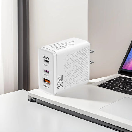 30W Type-C USB Multi-Port Fast Charger Adapter