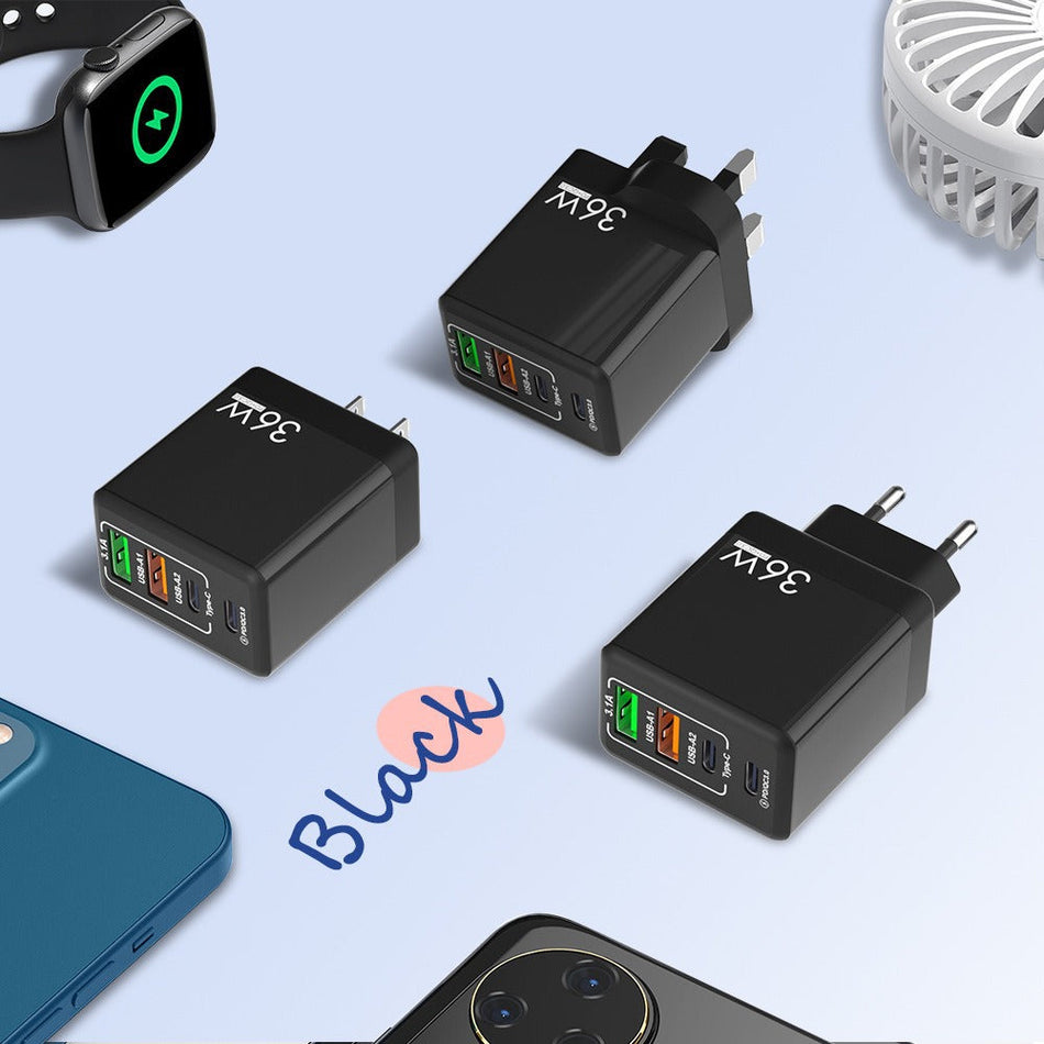 36W PD Fast Charger – 2U 2C Multi-Port Adapter