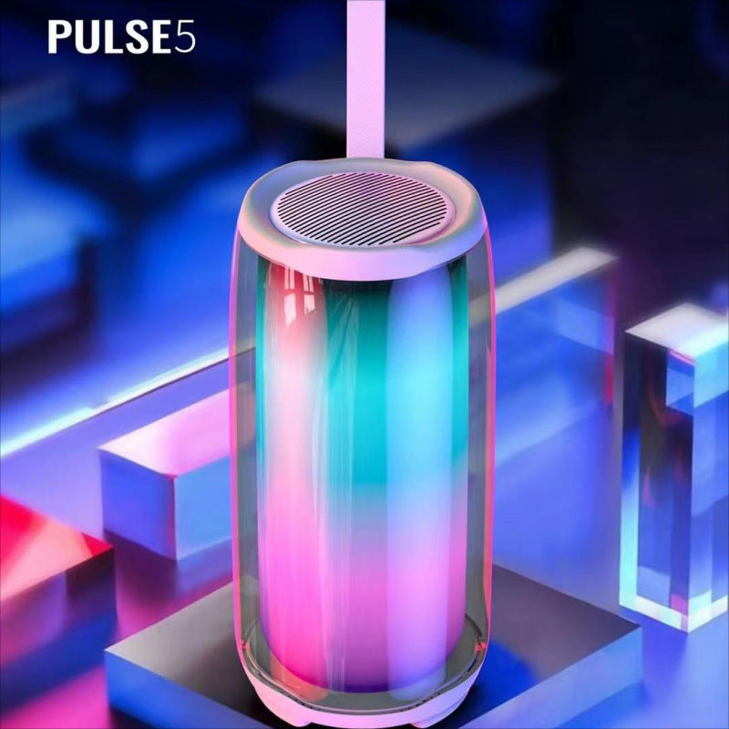 PULSE5 Bluetooth Speaker – Full Screen RGB Subwoofer Desktop Audio in White