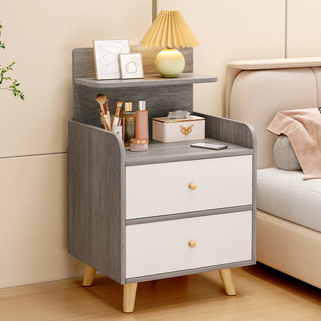 Simple Modern Small Bedside Storage Cabinet Rack — white