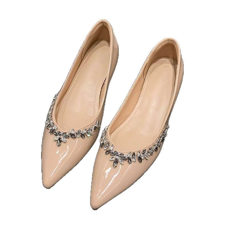 French Style Pointed Toe Flat Shoes Elegant Retro Women Shoes