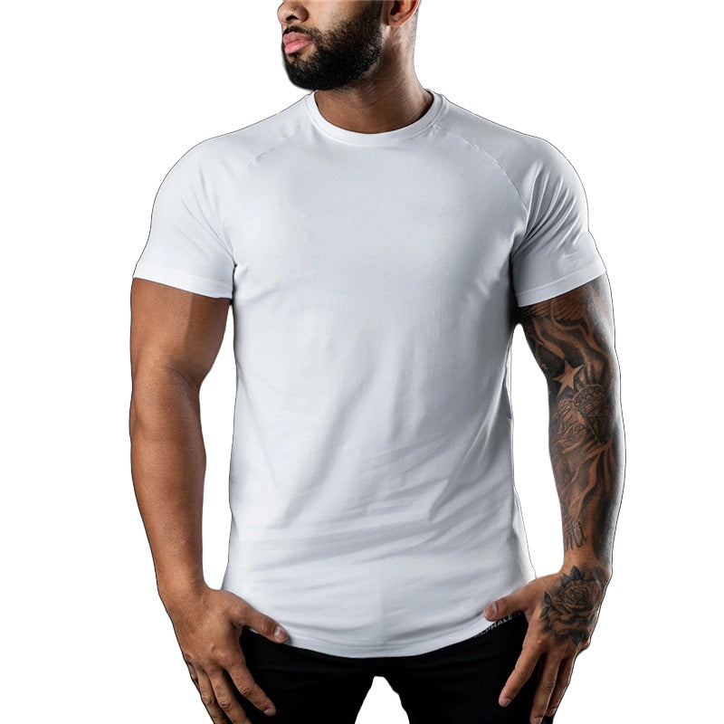 Men's black long sleeve T-shirt - loose fit round neck casual top