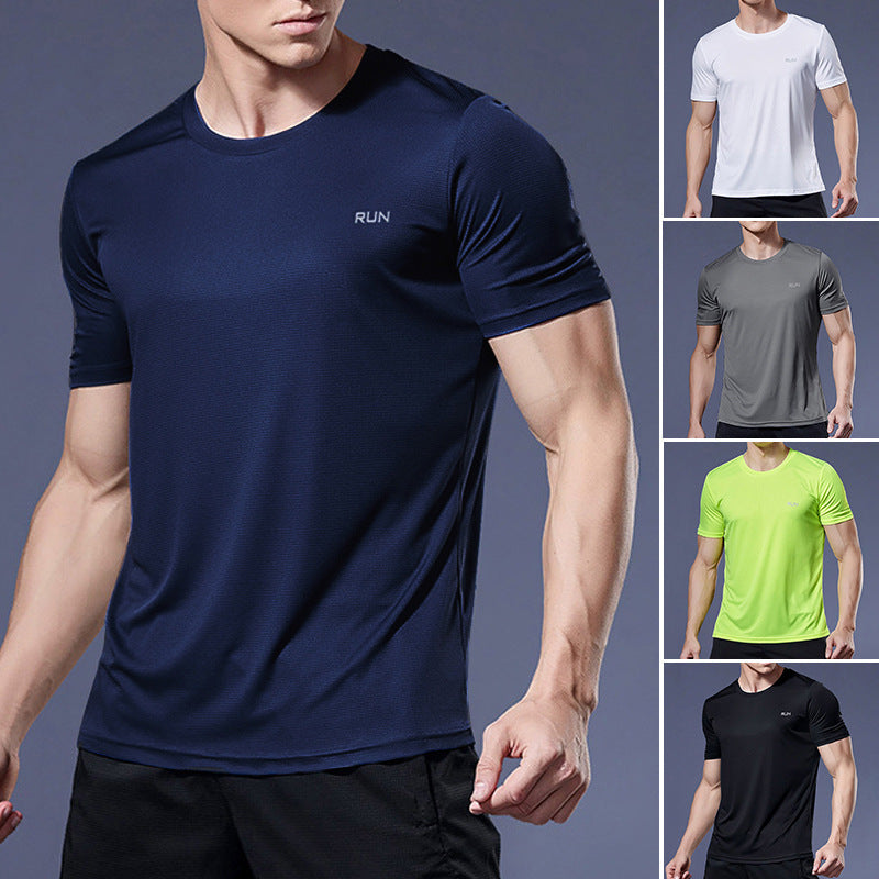 Men's Technical Micro-Grid Quick-Dry Marathon Running Shirt