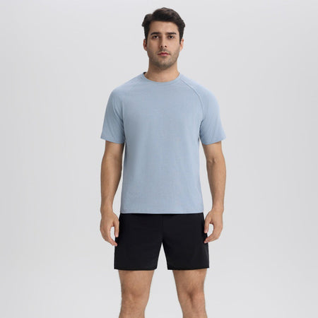 Men's black long sleeve T-shirt - loose fit round neck casual top