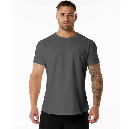 Men's army green long sleeve T-shirt - loose fit round neck casual top