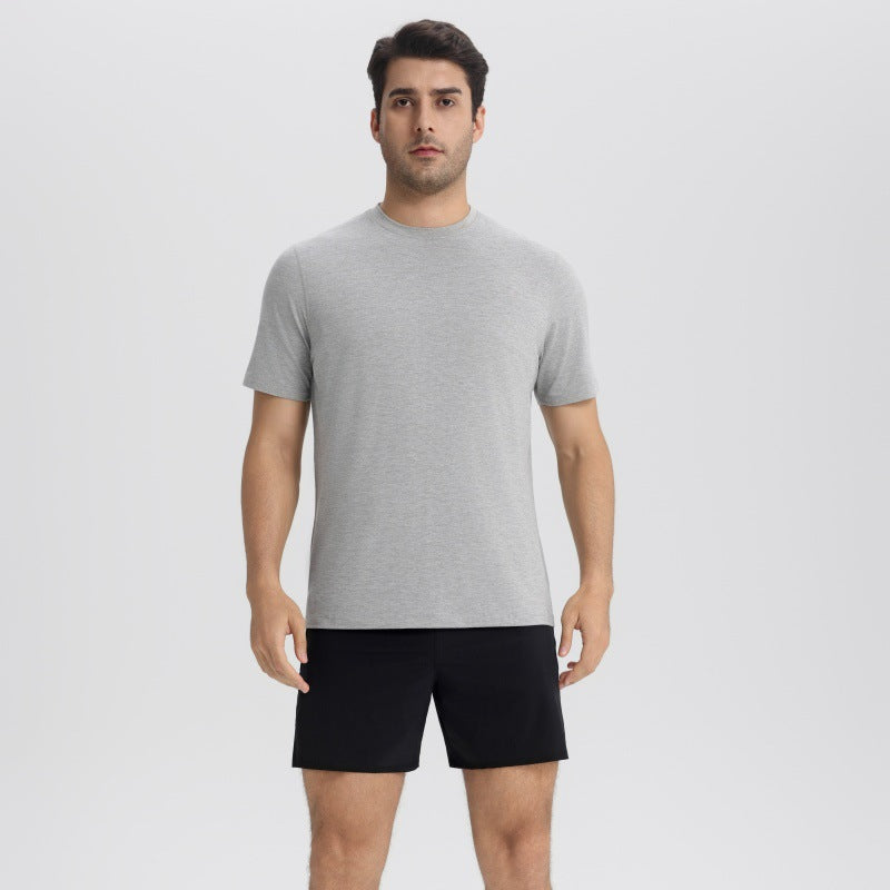 Men's black long sleeve T-shirt - loose fit round neck casual top