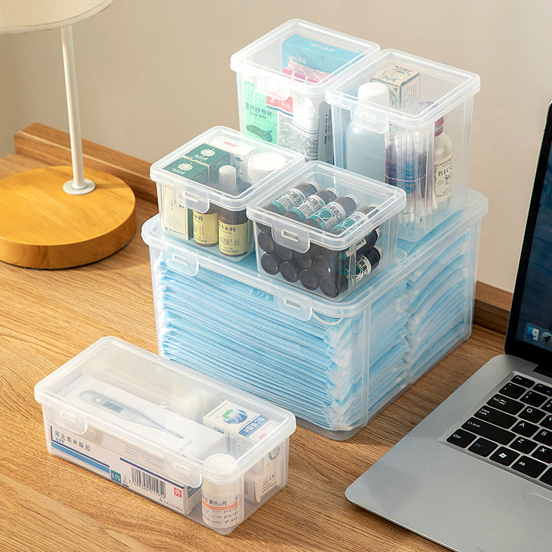 Portable Transparent Large Capacity Medicine Storage Box — clear