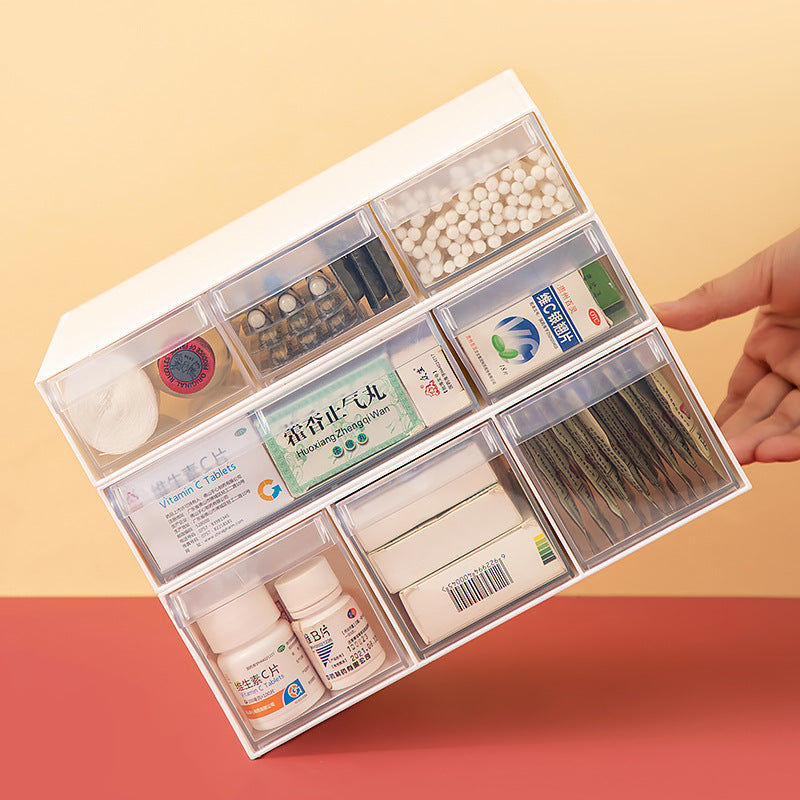 Drawer-Type Emergency Medicine Storage Box for Home Use