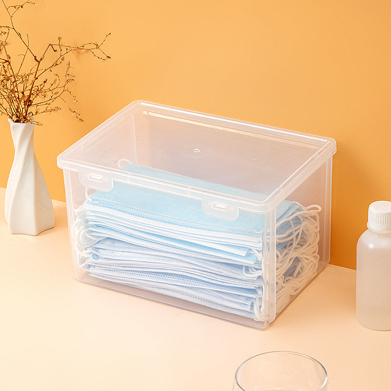 Japanese Style Transparent Large Capacity Storage Box with Lid