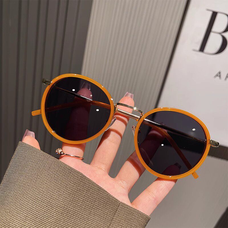 Premium Retro Round Frame Sunglasses for Women UV Protection