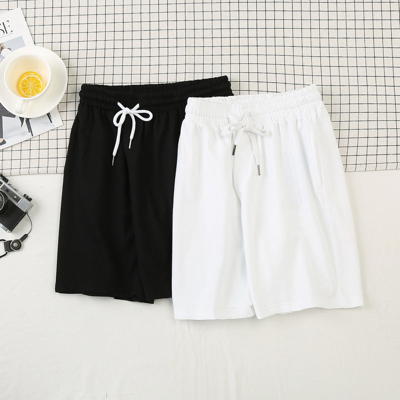 White men's shorts - casual shorts with elastic waistband for active and leisure wear