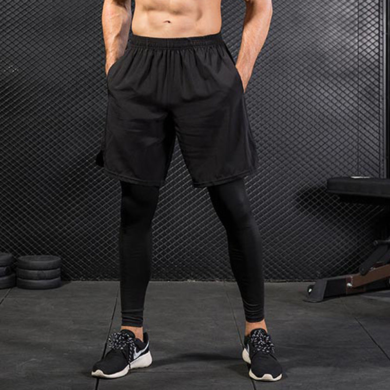 Men's 2-in-1 Compression Training Leggings with Integrated
