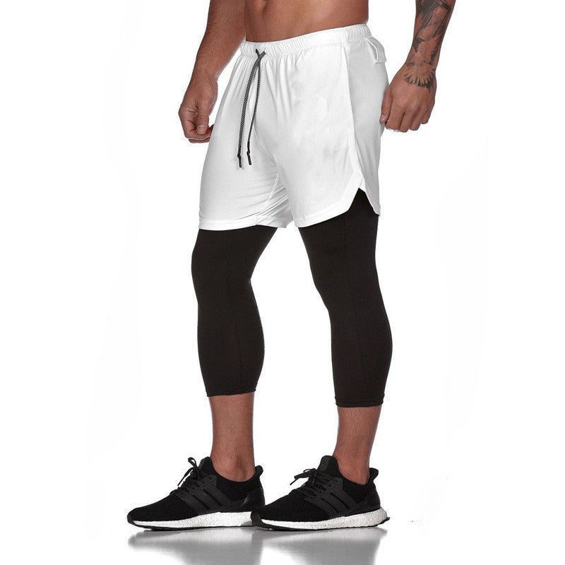 White men's shorts - casual shorts with elastic waistband for active and leisure wear