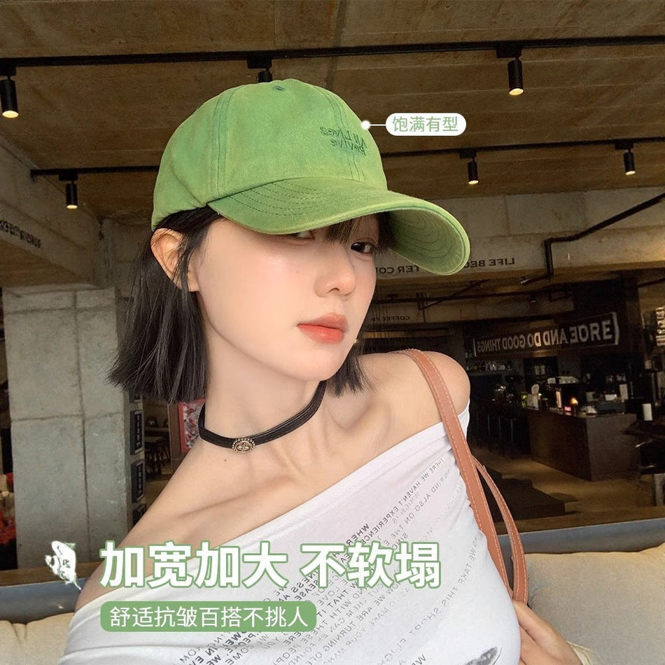 Japanese Retro Washed Baseball Cap Embroidered Duckbill Hat