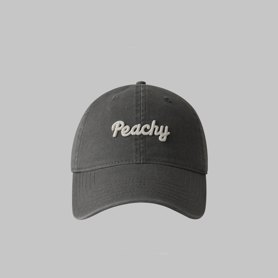 Beige wide brim baseball cap for women men sun protection face slim
