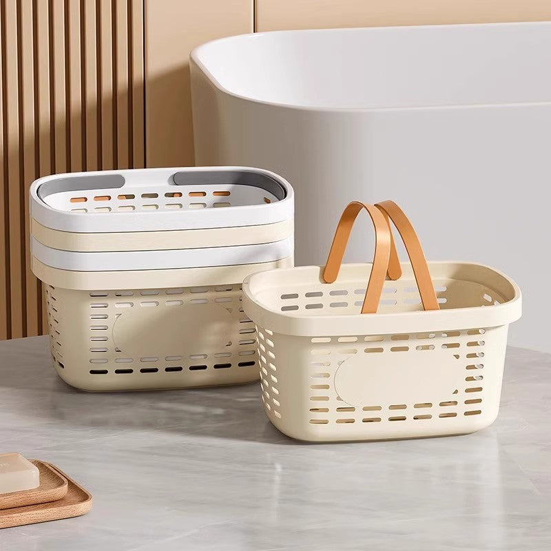 Portable Draining Bath Basket for Bathroom Toiletries Storage