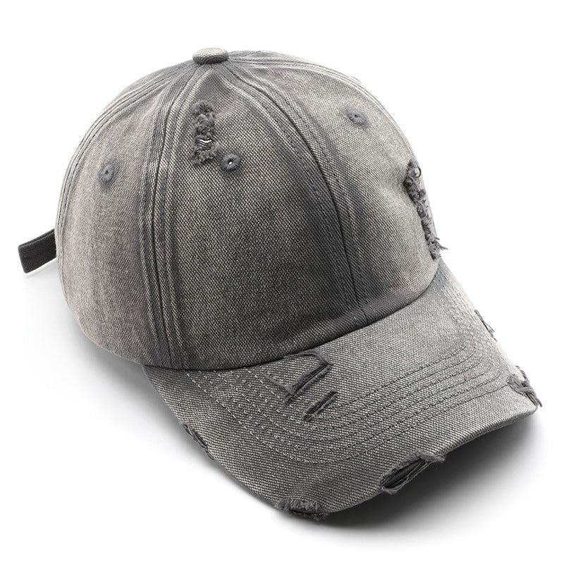 Beige japanese retro washed baseball cap distressed sun visor hat