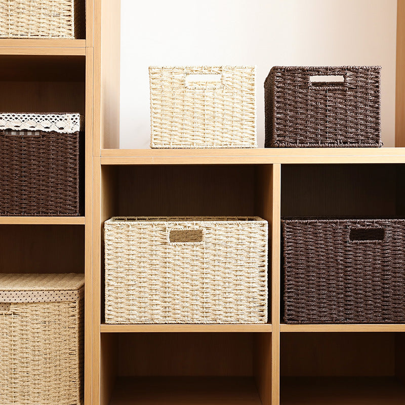 Woven Straw Storage Basket for Snacks, Toys & Desktop Use