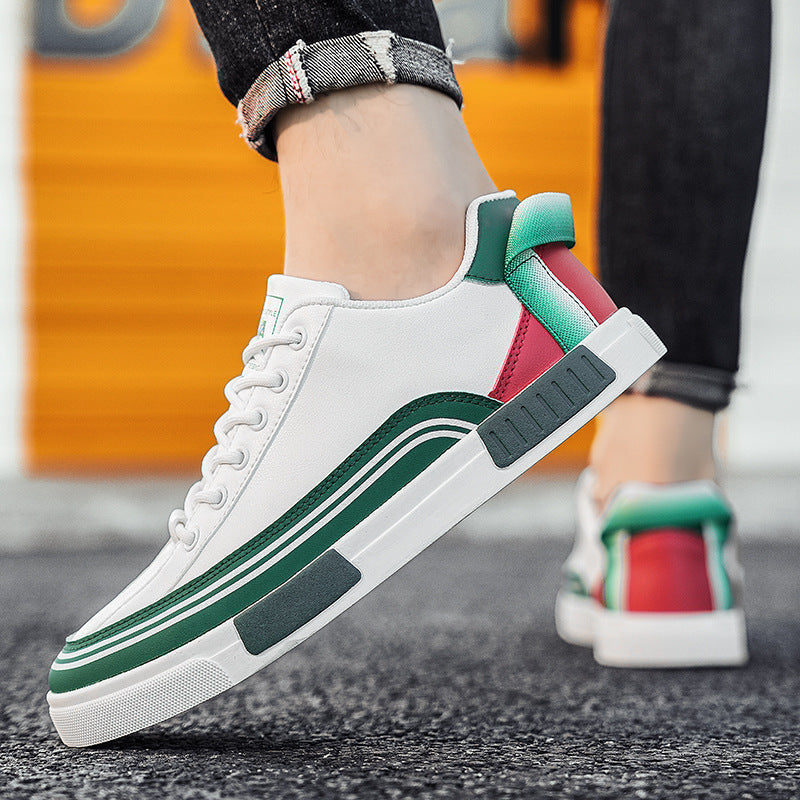 Men’s Leather Breathable Casual Low-Cut Board Shoes