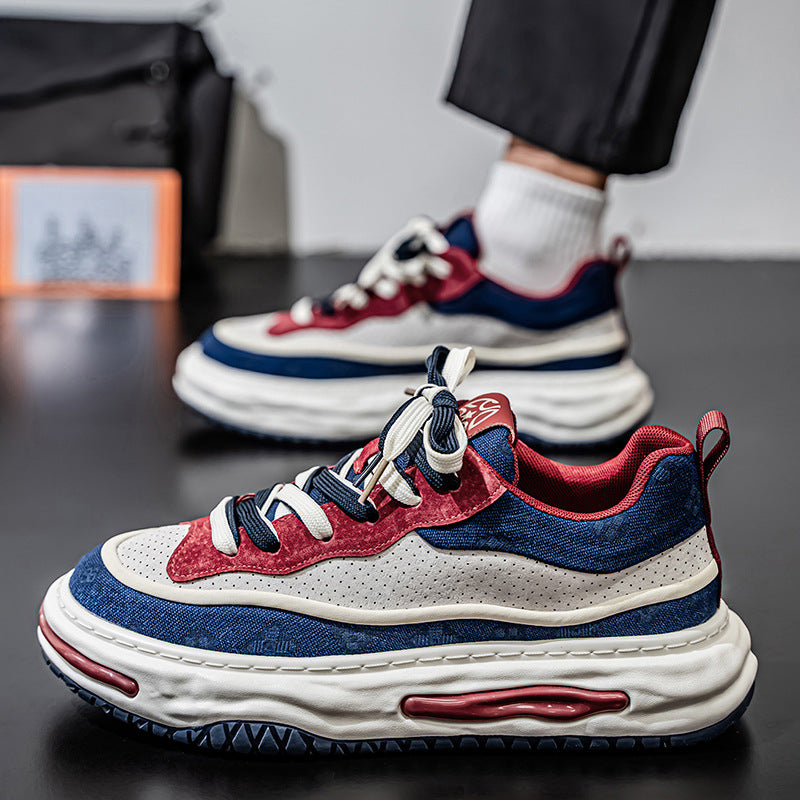 Trendy Color-Block Thick-Sole Height-Increasing Sneakers