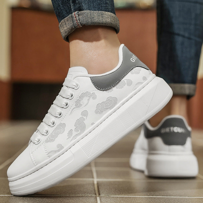 Men's Spring/Autumn Trendy White Sneakers