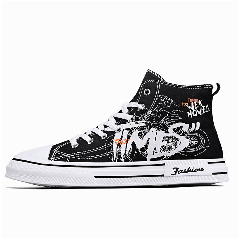 Men's Spring/Autumn Youth High-Top Canvas Sneakers
