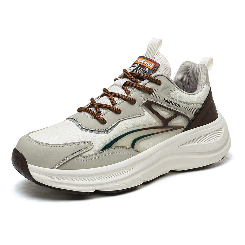 Men’s Low-Top Lace-Up Thick-Soled Casual Running Sneakers