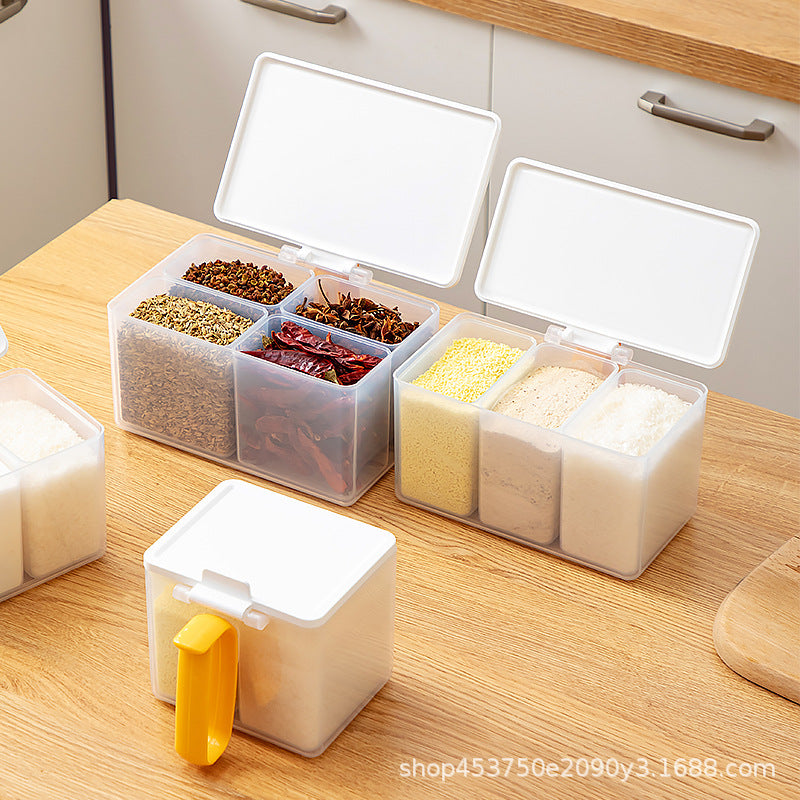 Four Compartment Kitchen Seasoning Storage Box with — Two-pack small box
